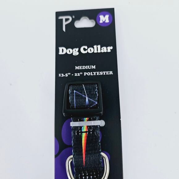 NEW Pink Floyd Prisms Logo Dog Collar MEDIUM 13.5"-22" Polyester Perris Pet - Picture 2 of 4
